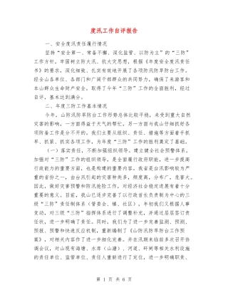 度汛工作自评报告