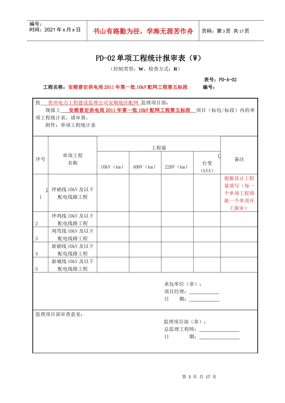 XXXX年新配网工程开工资料填写规范及要求_第3页