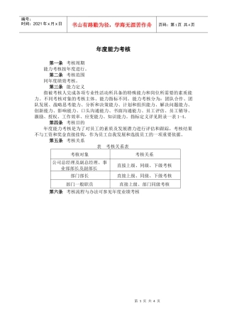 企业年度能力考核及申诉处理
