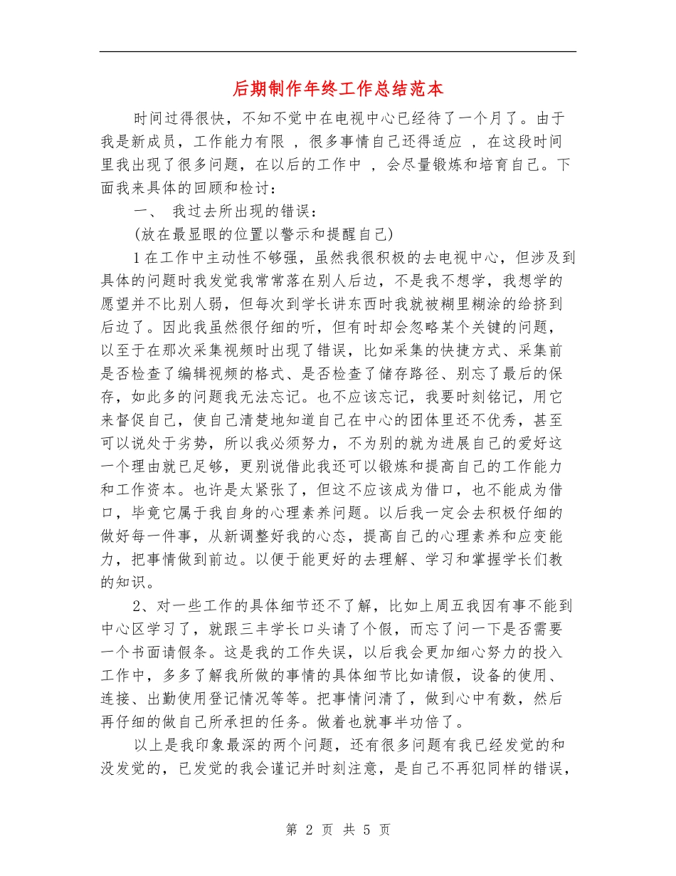 后期制作年终工作总结范本_第2页