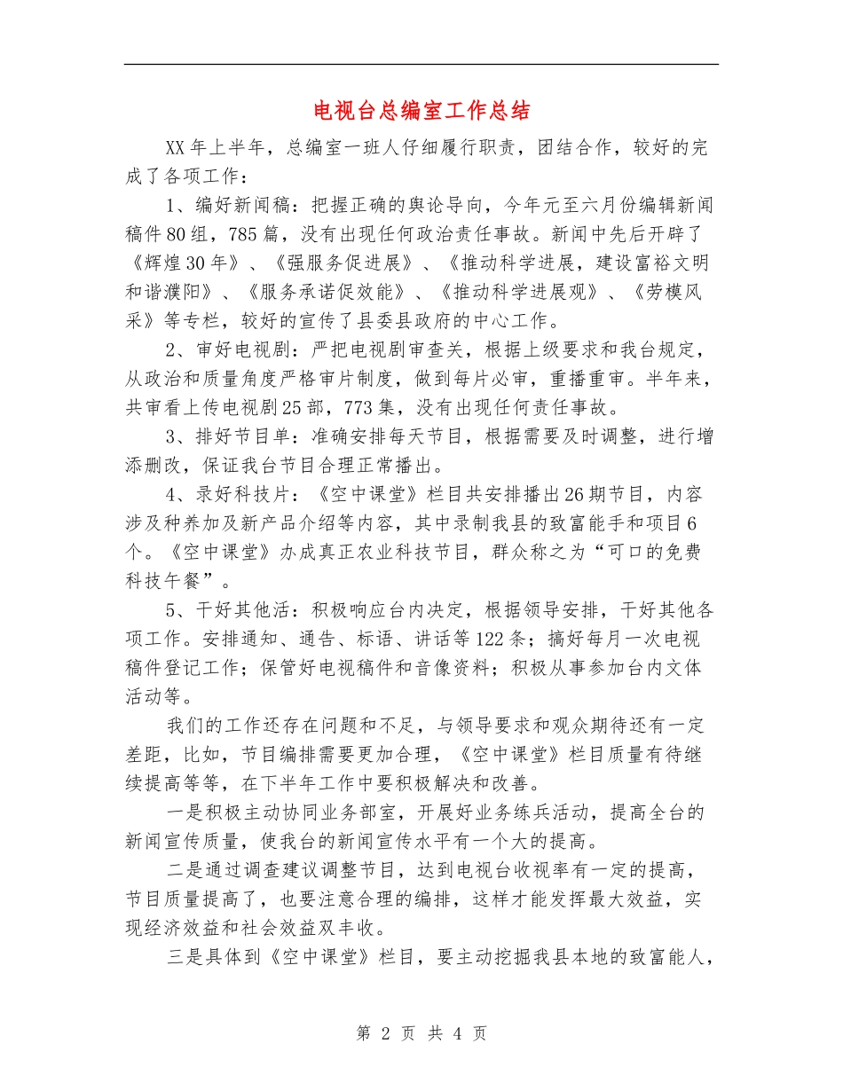 电视台总编室工作总结_第2页