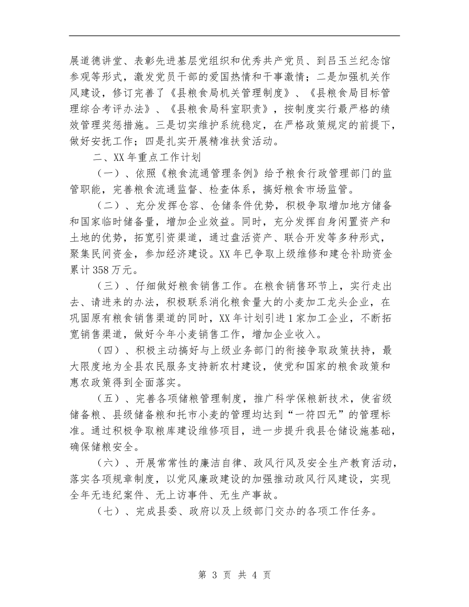 粮食局2024年总结和2024年工作计划_第3页