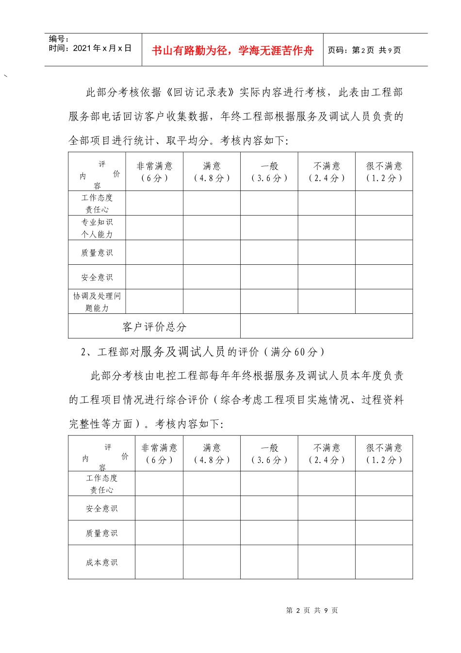 出差人员考核及分级管理规定_第2页