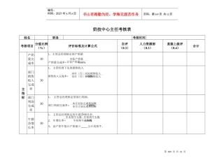 奶技中心考核表