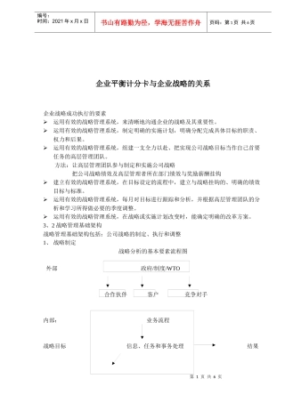 企业平衡计分卡与企业战略的关系(1)