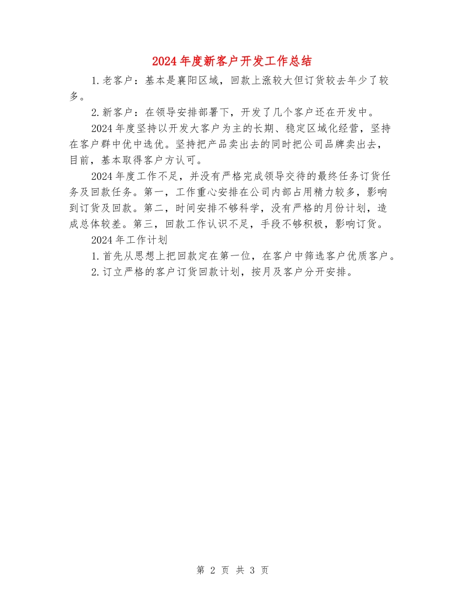 2024年度新客户开发工作总结_第2页