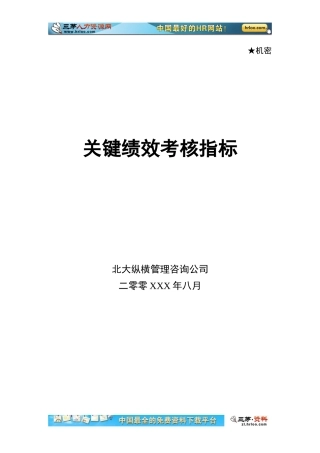 人力资源-2022KPI关键绩效考核指标库-中层(78