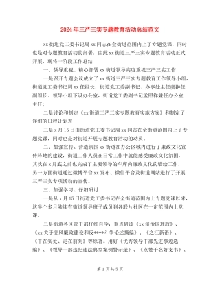 2024年三严三实专题教育活动总结范文