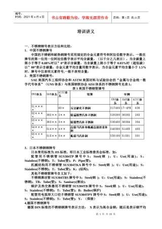 不锈钢基础培训讲义