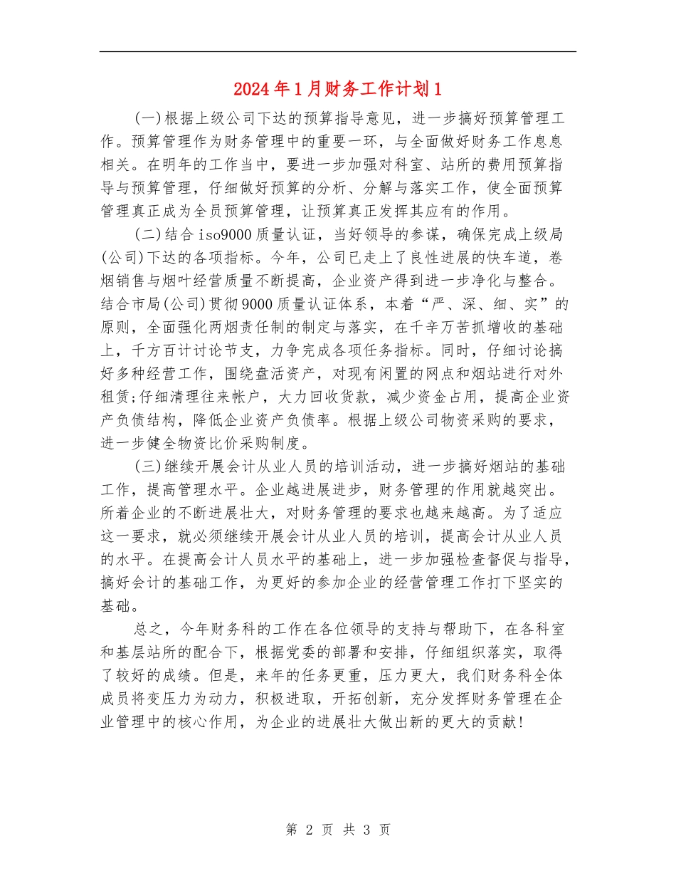2024年1月财务工作计划1_第2页