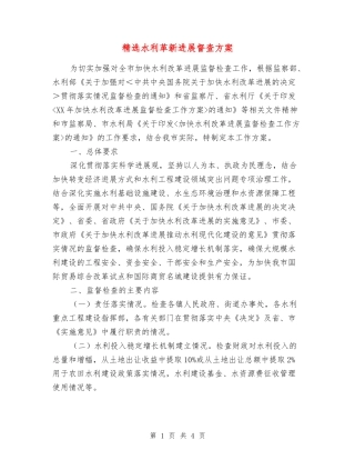 水利革新发展督查方案