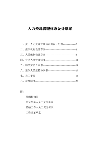 人力资源管理体系设计草案