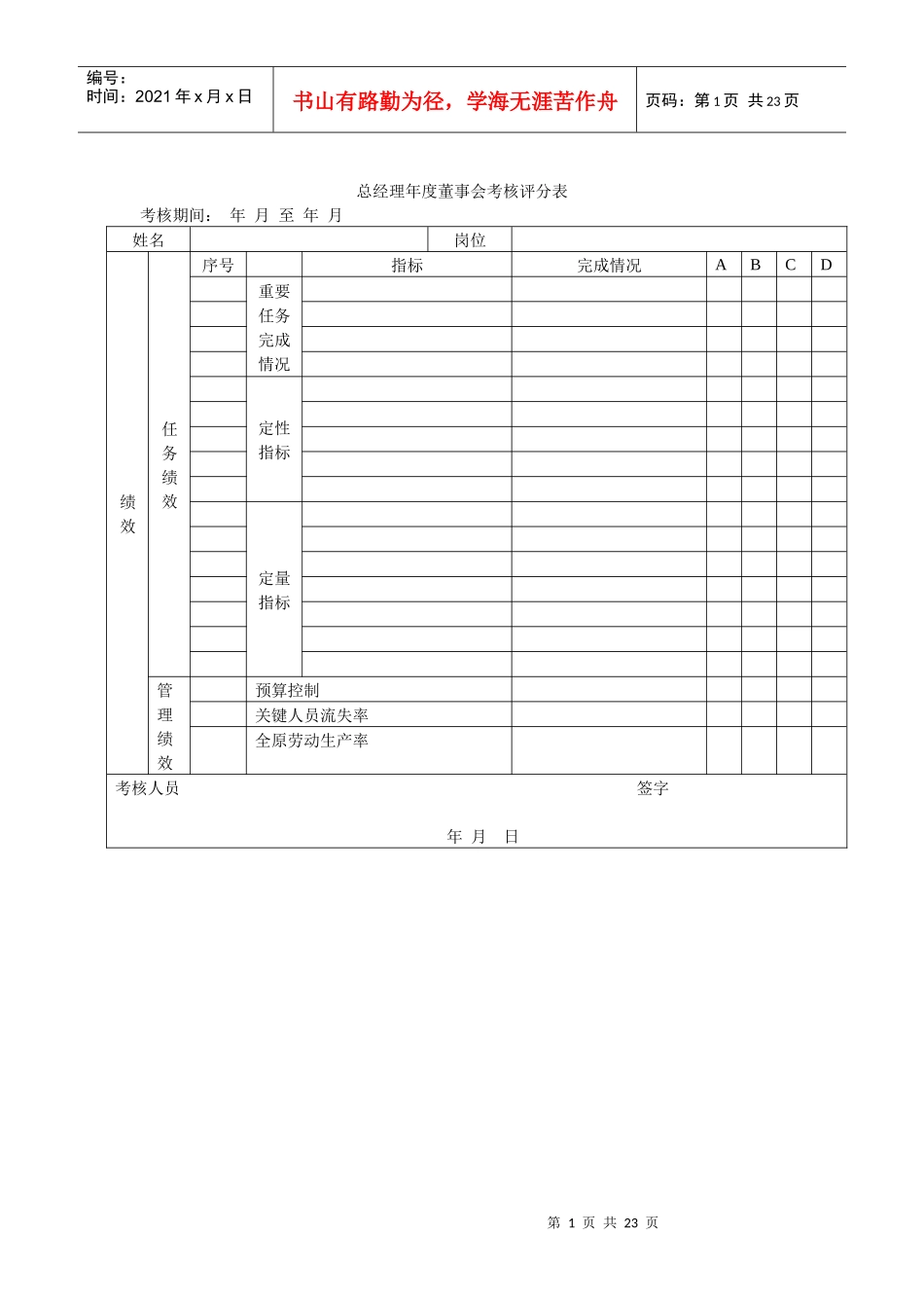 中高层管理人员能力考核评分表(1)_第1页
