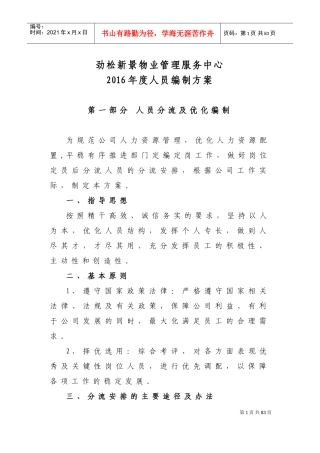 人员编制优化方案(DOC60页)