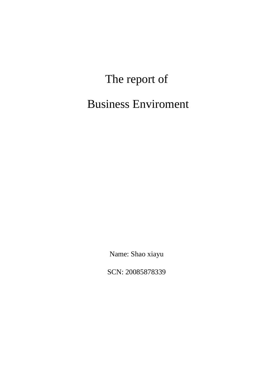 商务环境期中论文(已修改)_第1页