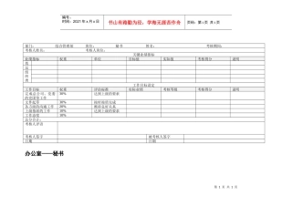 办公室秘书绩效考核表