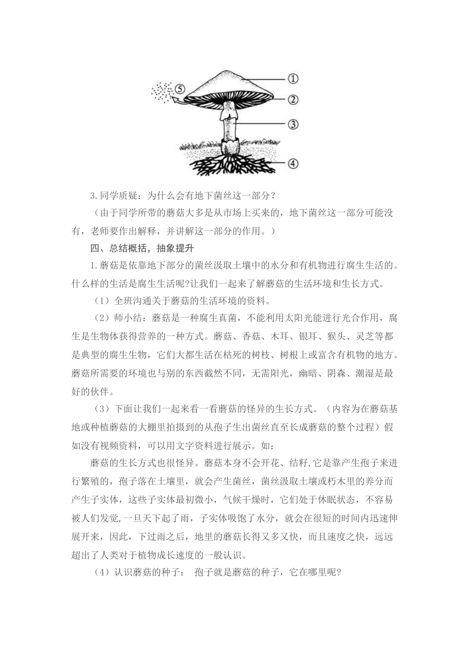 2024-2024年青岛版科学六上《食用菌》教案设计_第3页