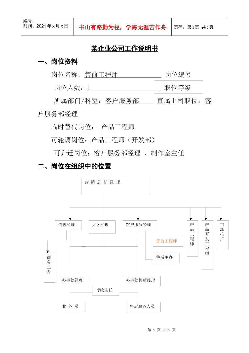 售前工程师岗位职责_第1页