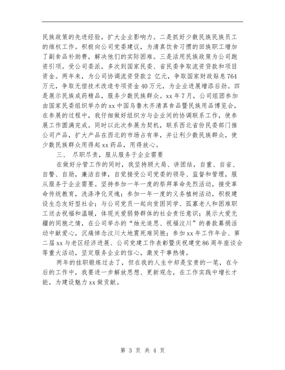 2024年企业挂职锻炼年终工作总结_第3页