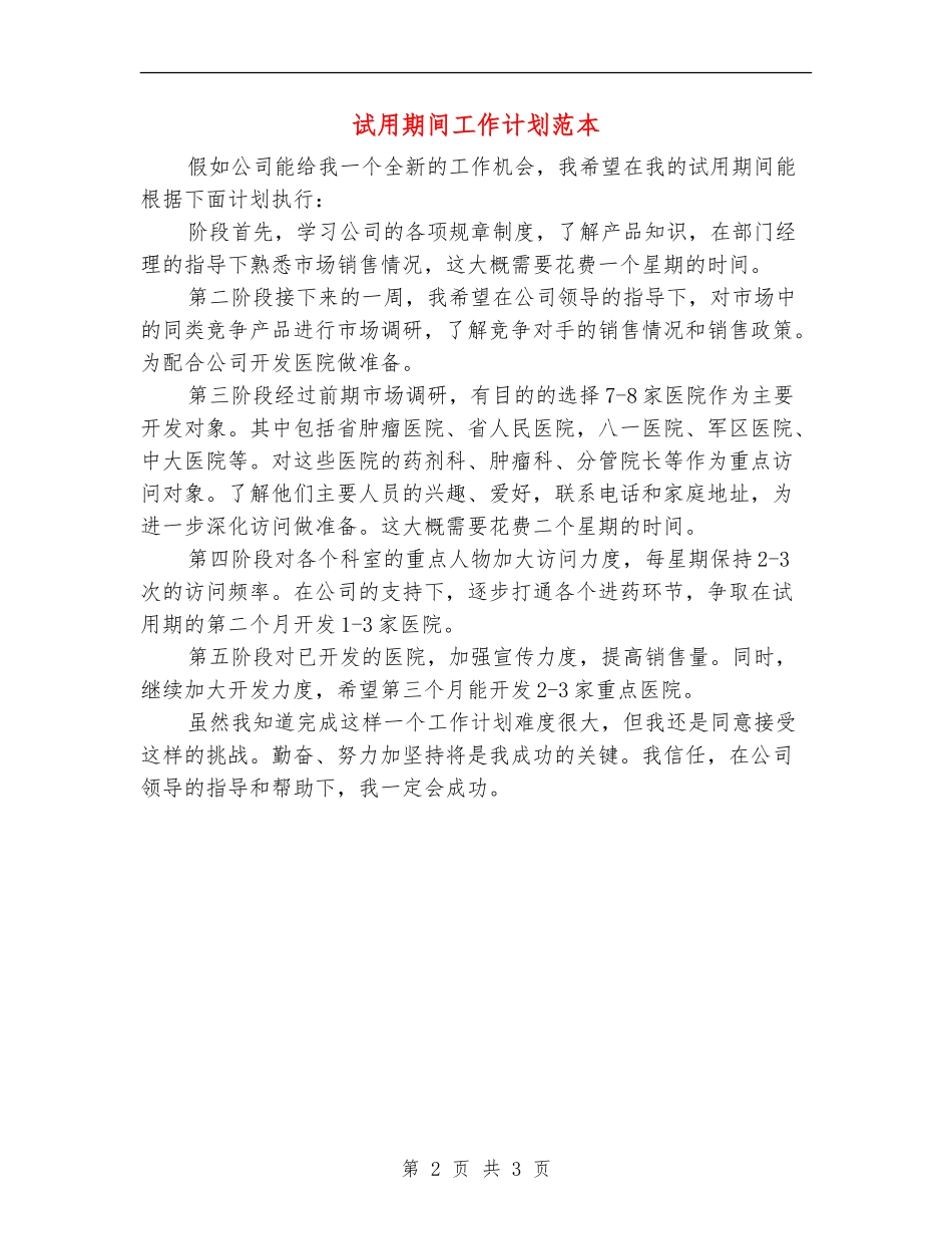 试用期间工作计划范本_第2页
