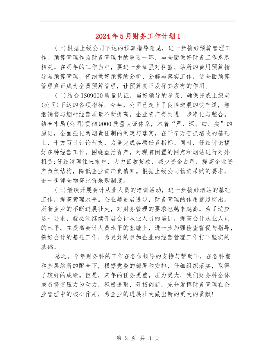 2024年5月财务工作计划1_第2页