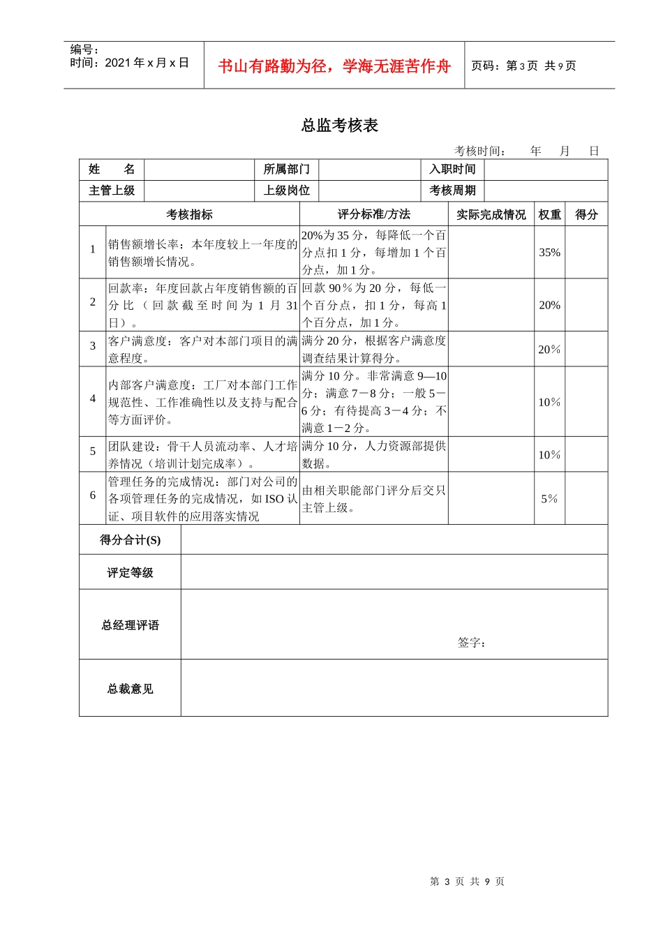 员工绩效考核办法及实施_第3页