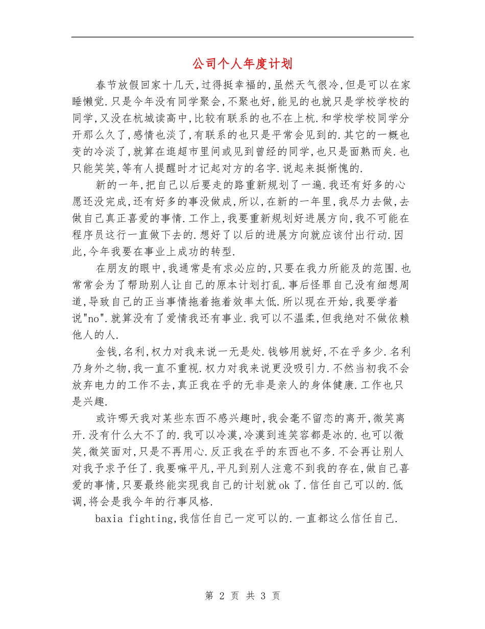 公司个人年度计划_第2页
