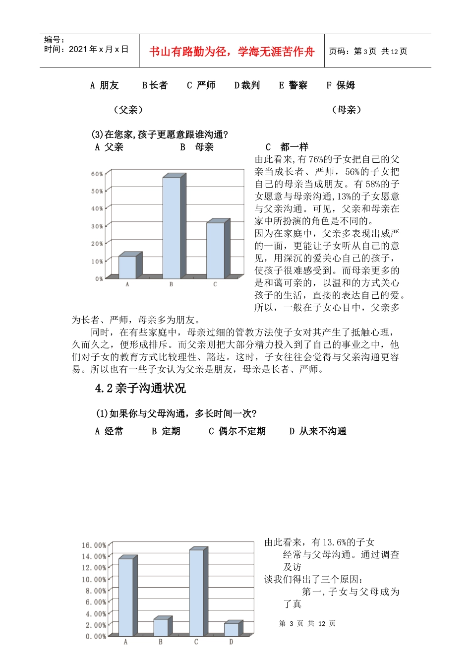 唐山市当代中学生与父母沟通现状的调查与分析_第3页