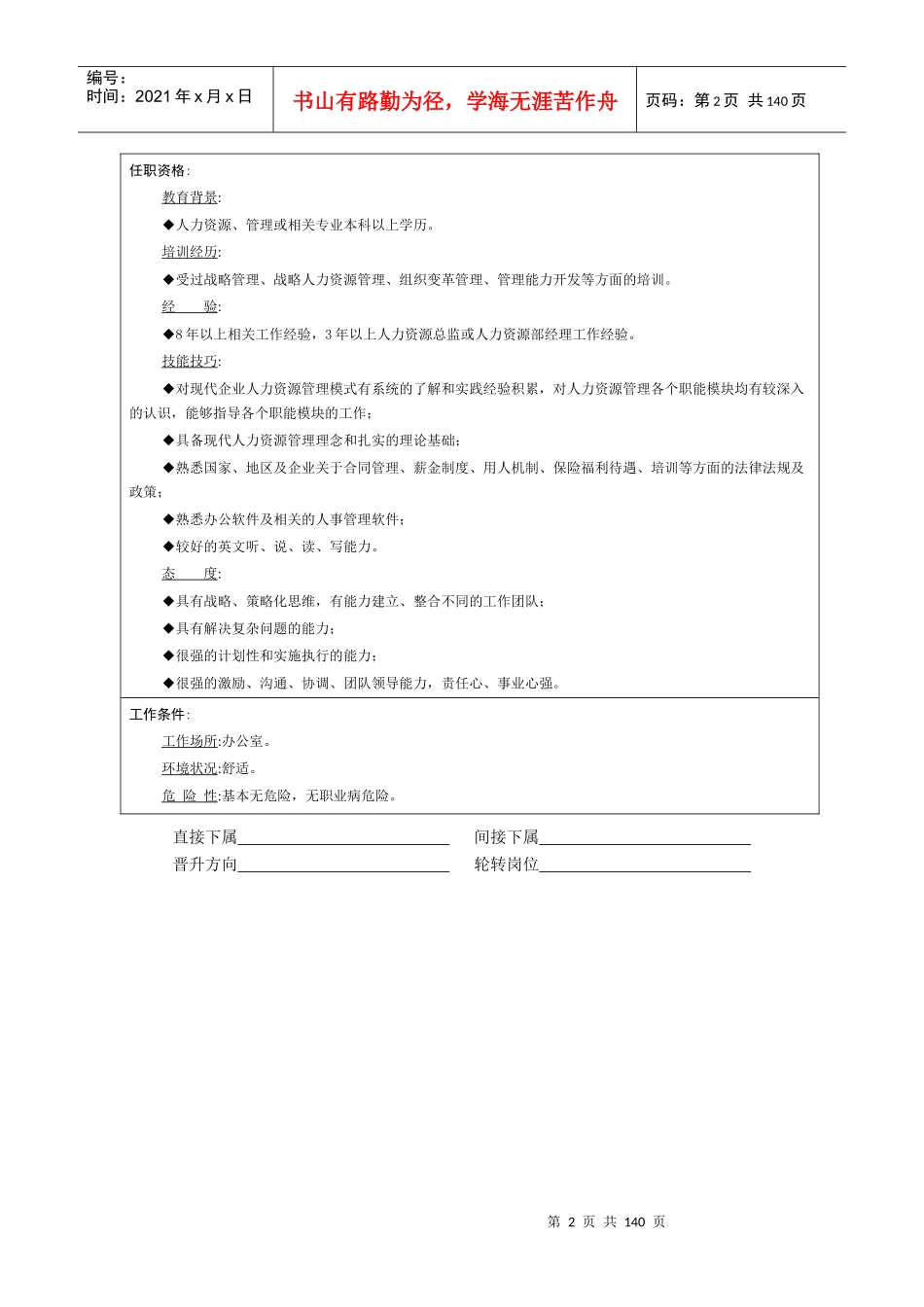 各岗位工作内容和各项考核表_第2页