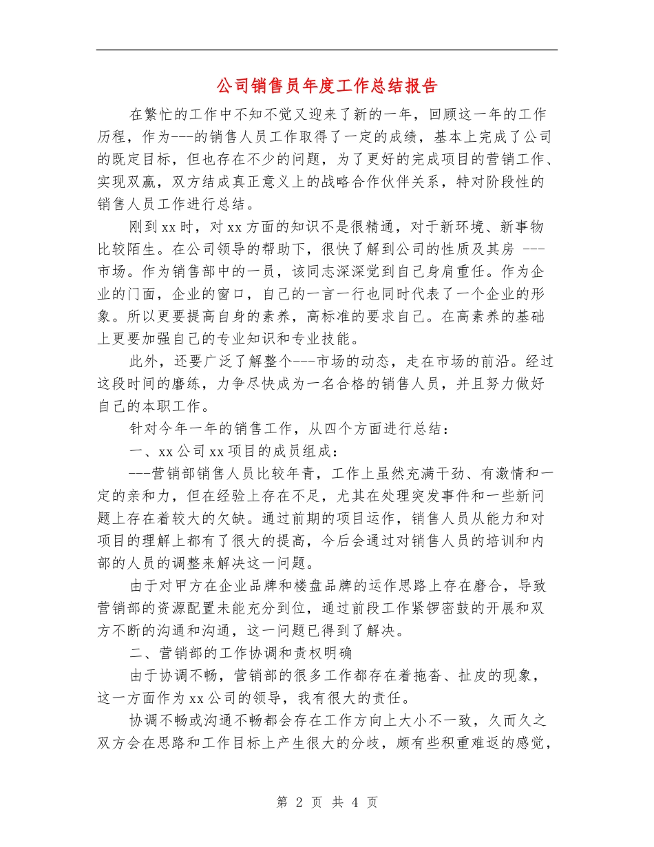 公司销售员年度工作总结报告_第2页
