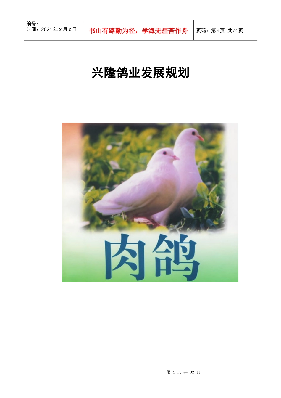 兴隆鸽业发展规划培训教材_第1页