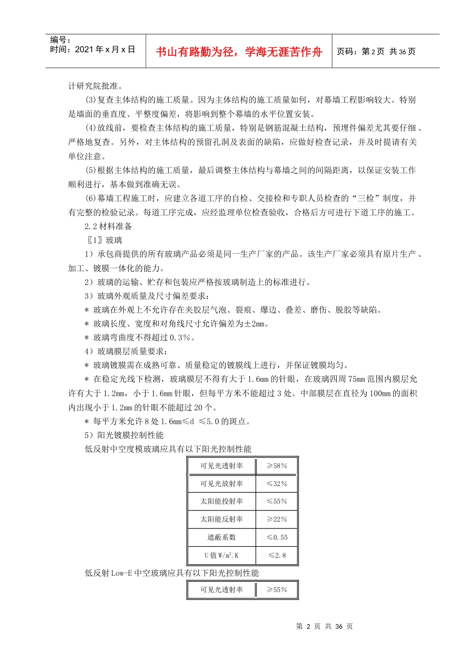 幕墙工程施工方案培训资料_第2页