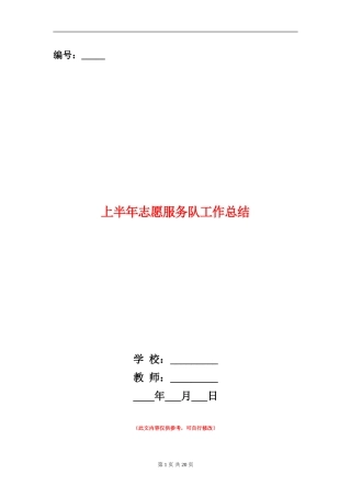 上半年志愿服务队工作总结
