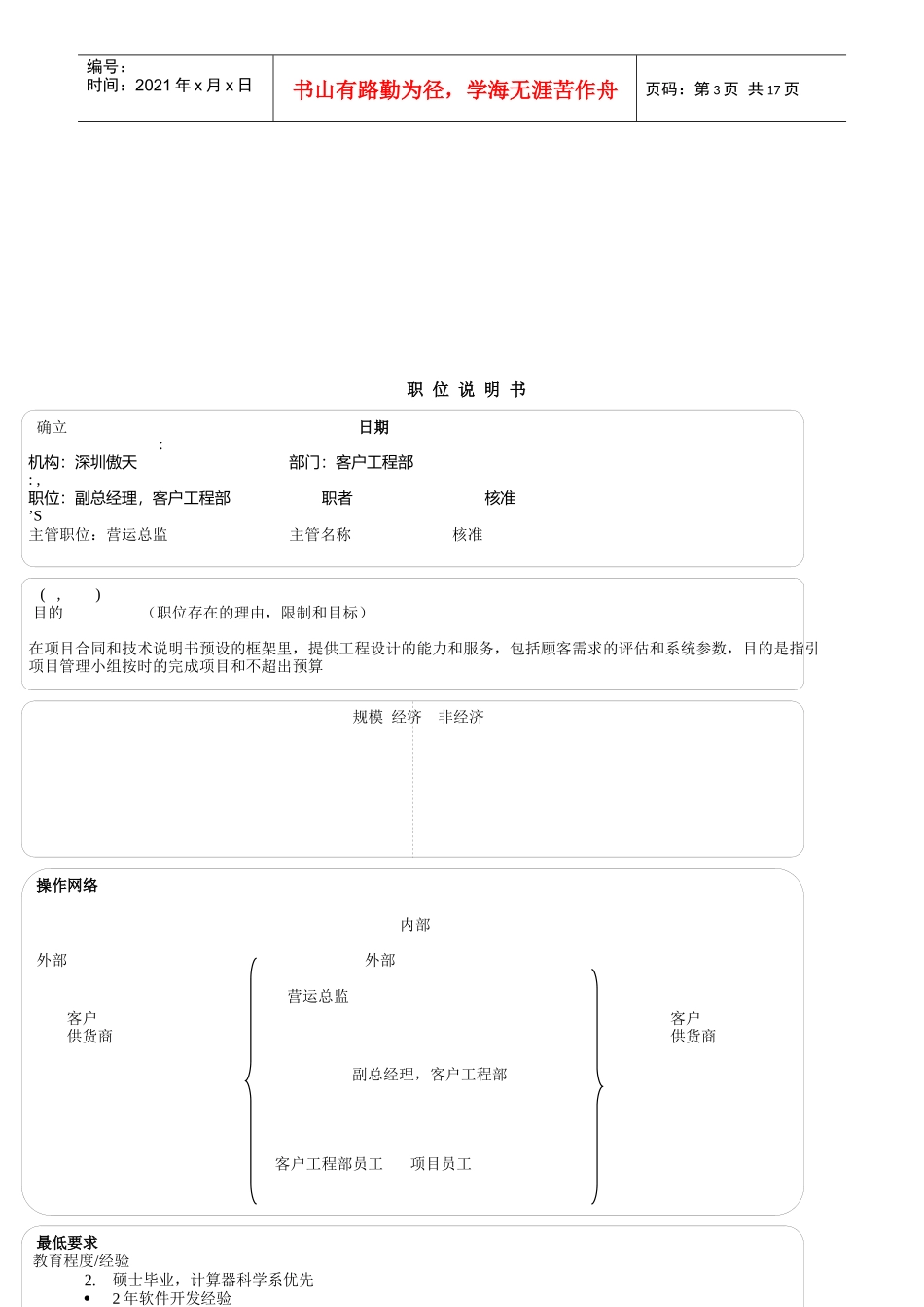 企业典型岗位职责说明书_第3页