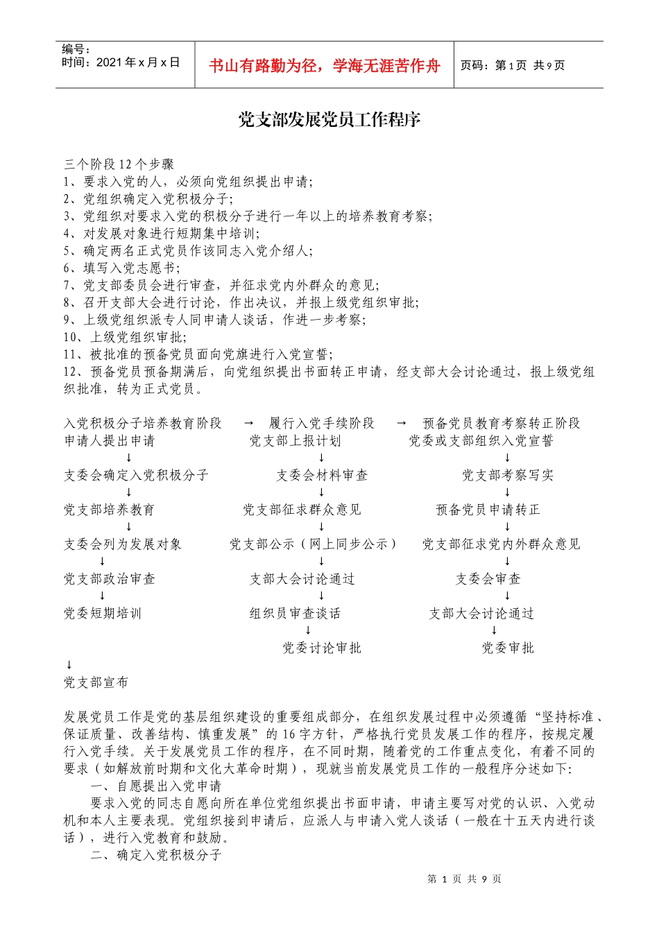 党支部发展党员工作程序_第1页