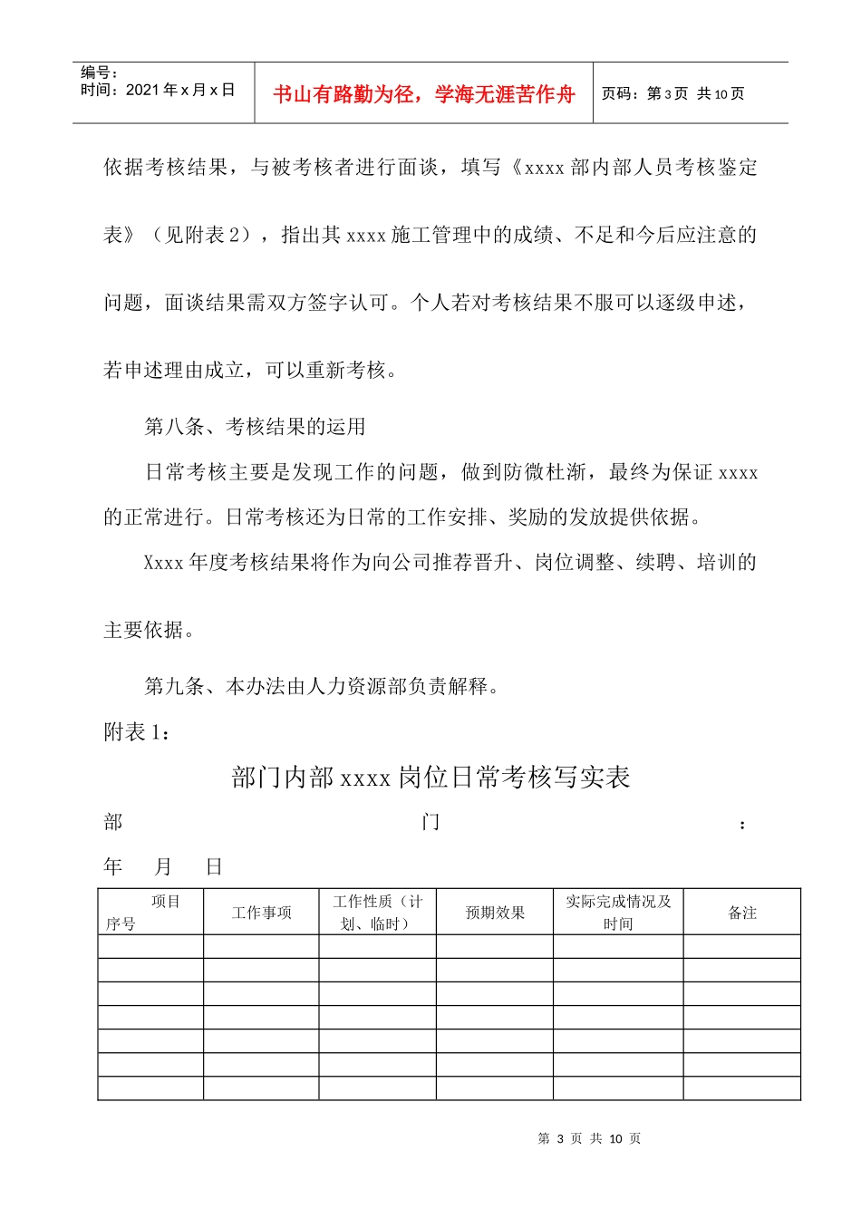 内部人员考核办法_第3页