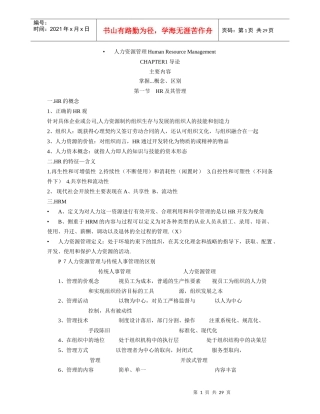 人力资源管理导论