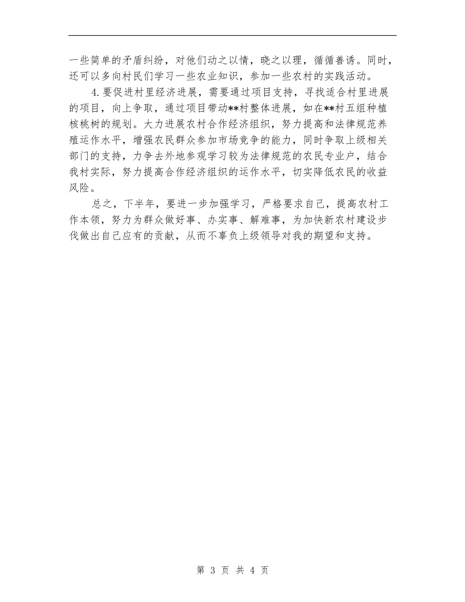 2024大学生村官下半年工作计划_第3页