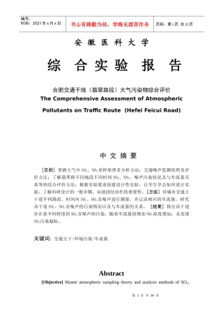 安徽医科大学大气污染综合评价B2组