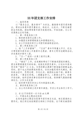 XX年团支部工作安排