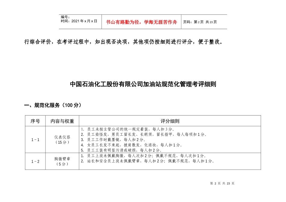 加油站规范化管理考评细则_第2页