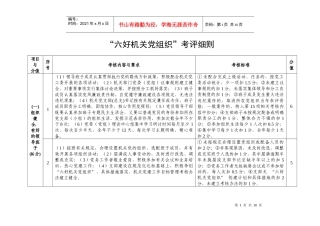 “六好机关党组织”考评细则
