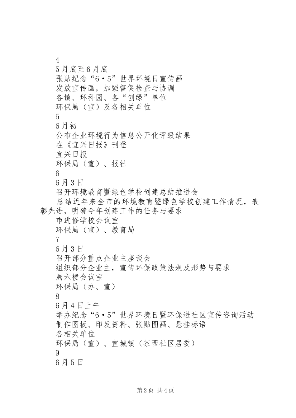 “6XX8226;5”世界环境日系列宣传活动计划方案_第2页