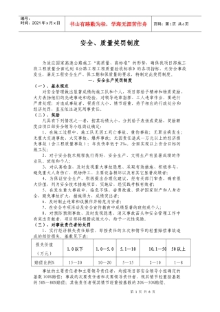 安全质量奖罚制度14152709022