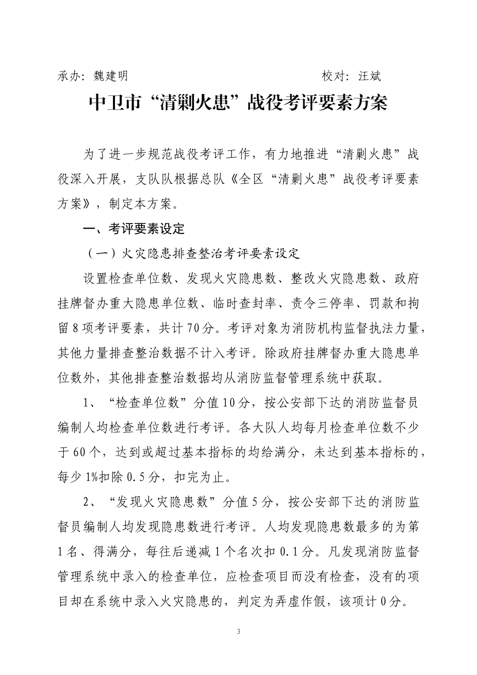 中卫市“清剿火患”战役考评要素方案_第3页