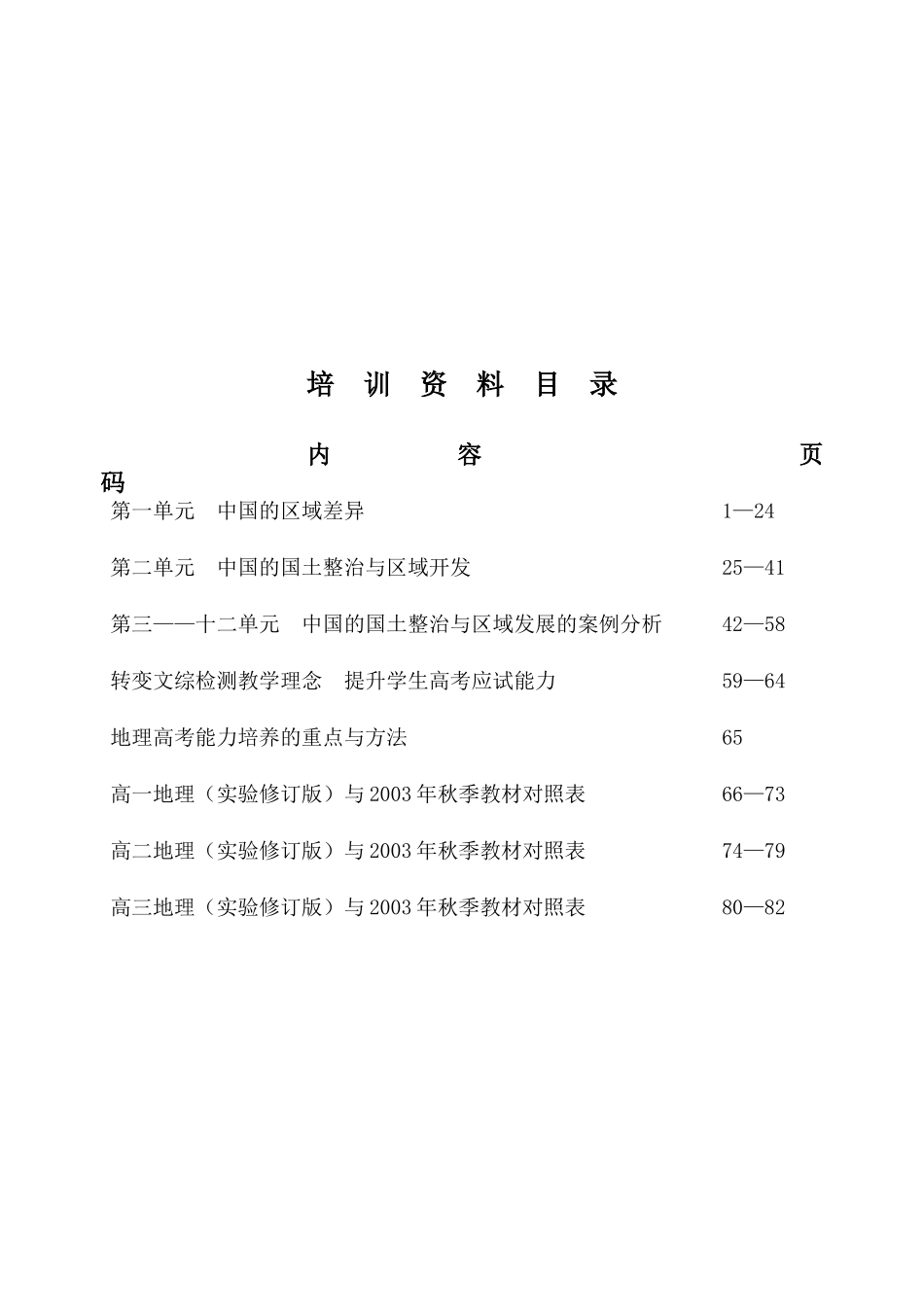 培训资料目录内容页码_第1页