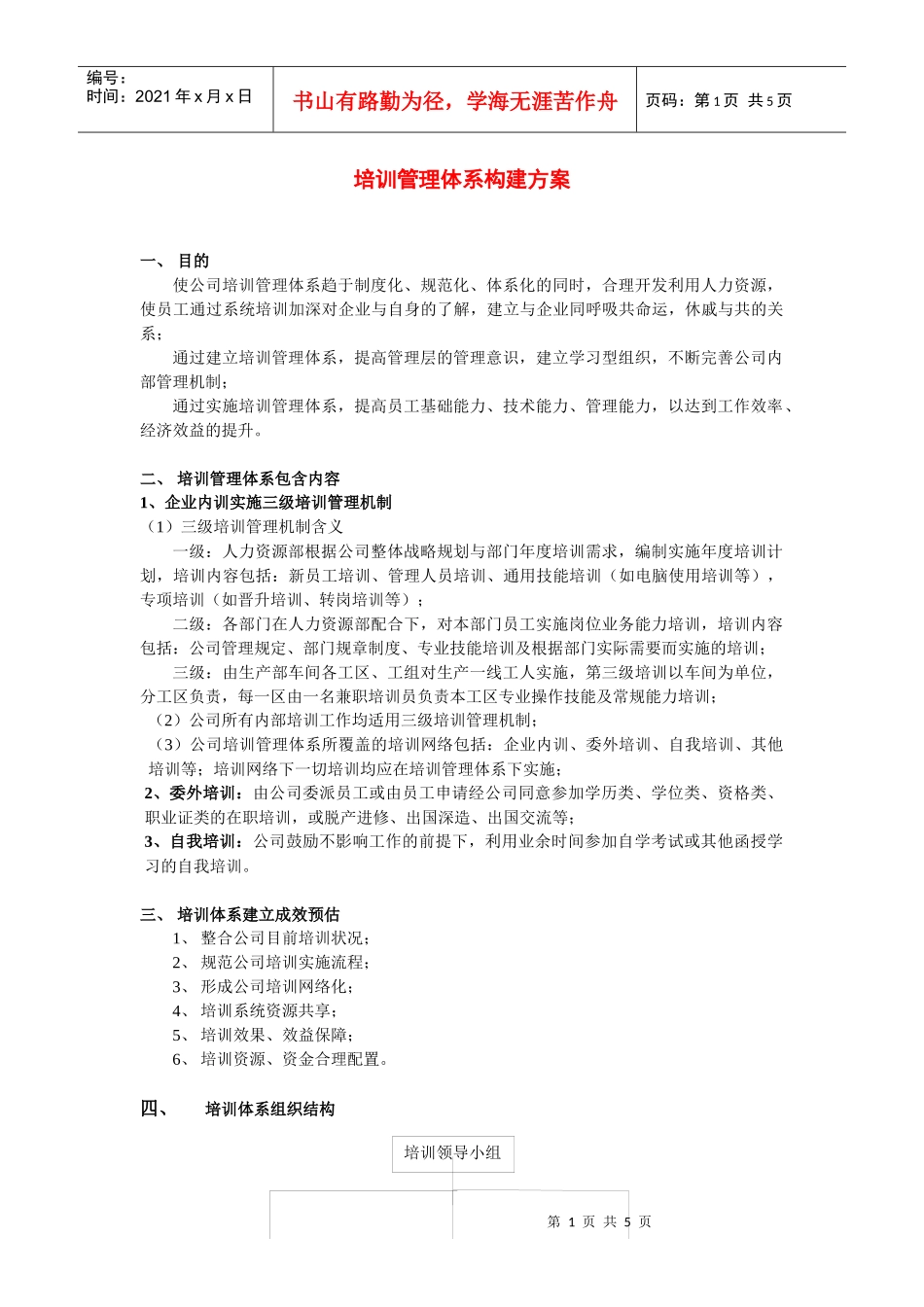 培训管理体系构建方案_第1页