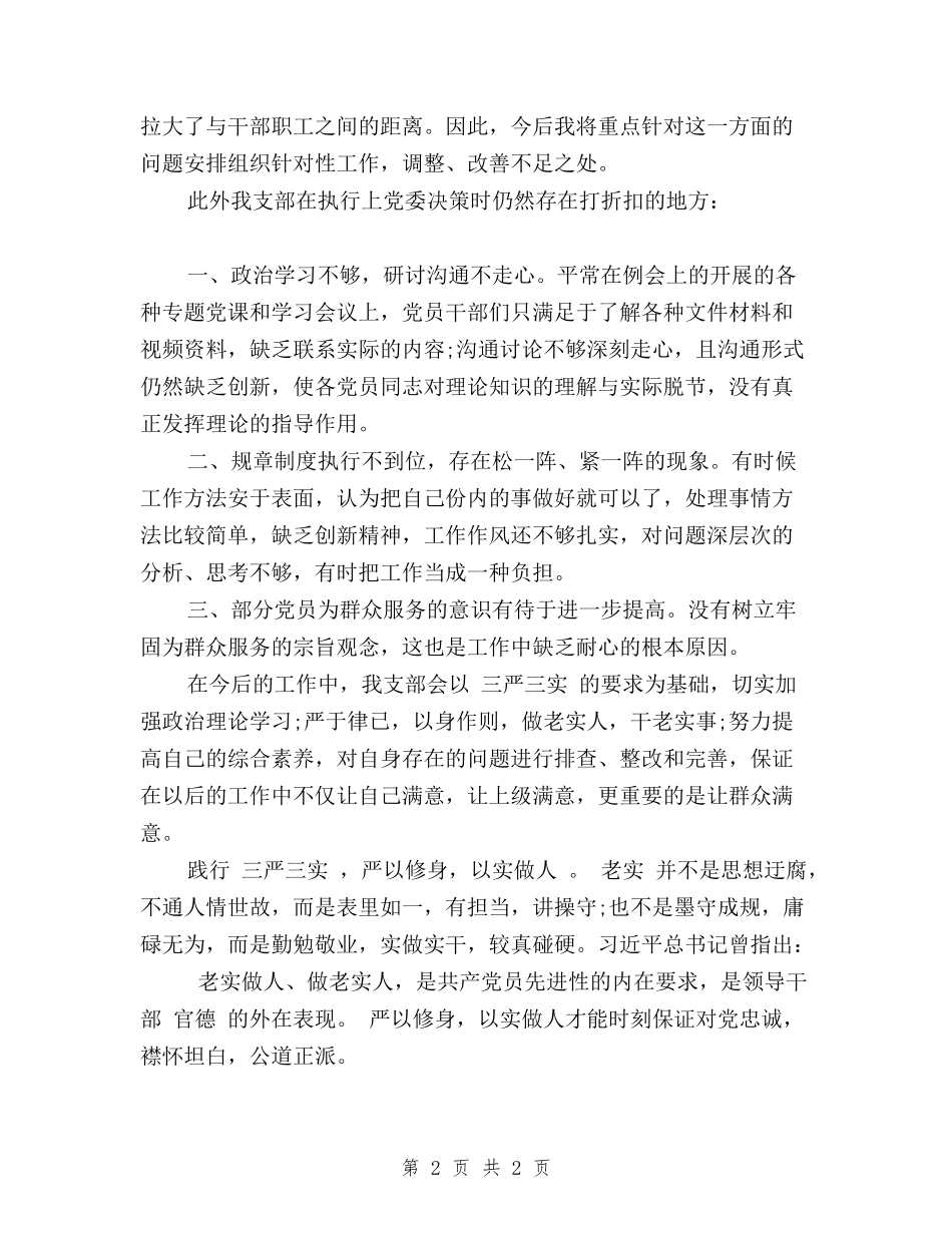 2024党员干部三严三实自查报告_第2页