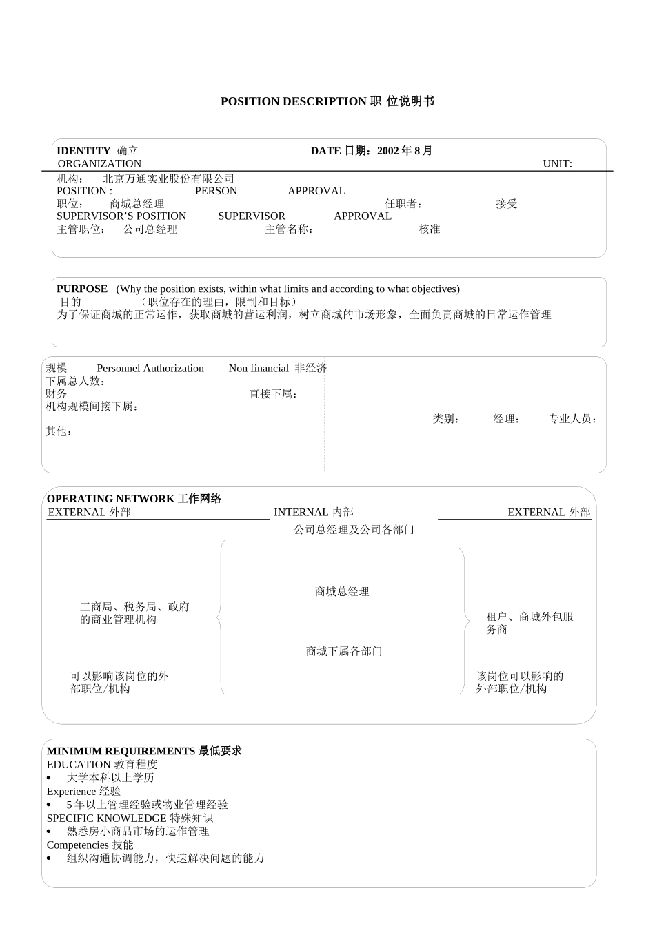 商城总经理职位说明书_第1页