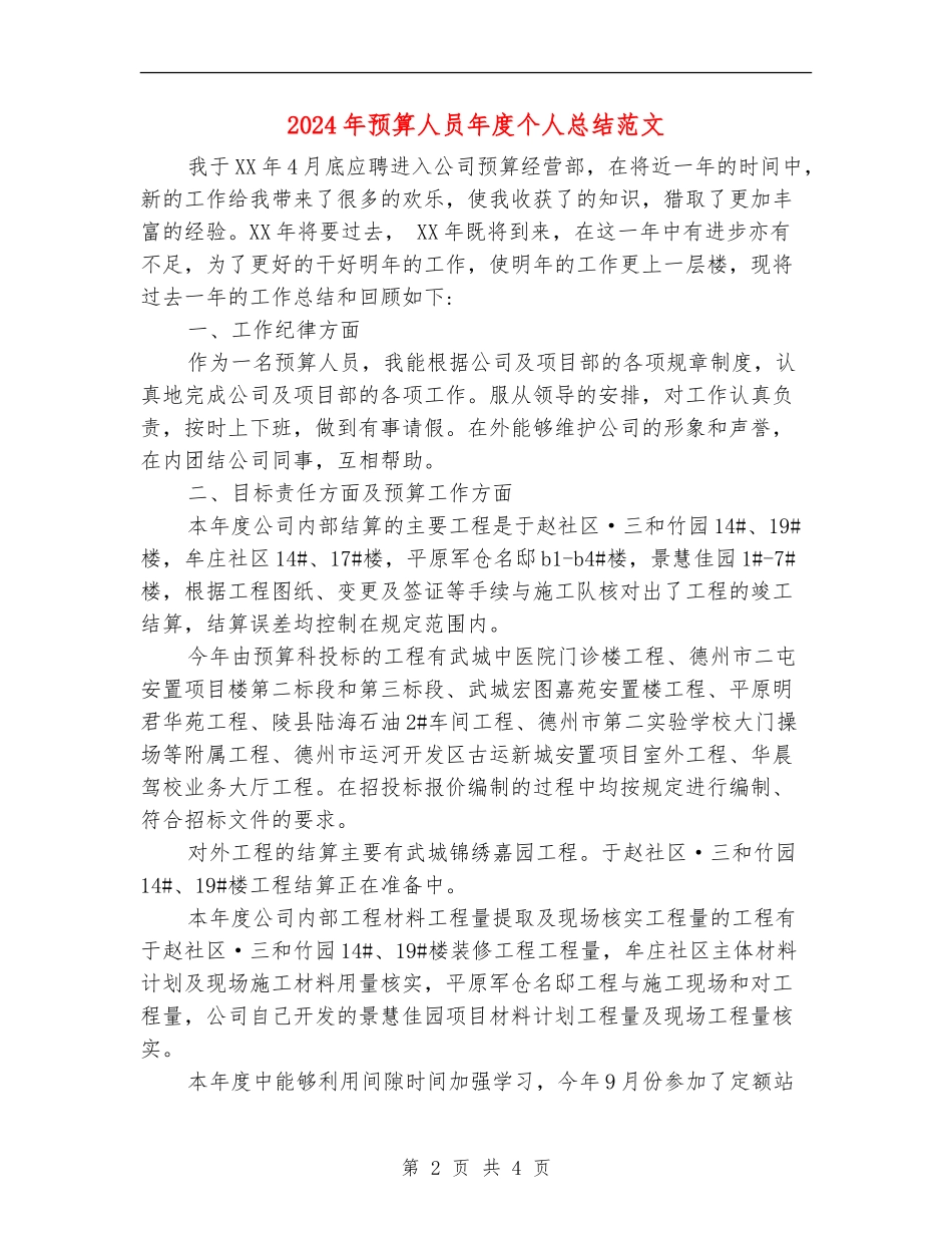 2024年预算人员年度个人总结范文_第2页